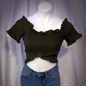 Olive Green Crop Top